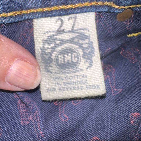 RMC Martin Ksohoh Jeans Size 27 Selvage Love Rose Embroidered Pockets Lot 1001 - Picture 13 of 14